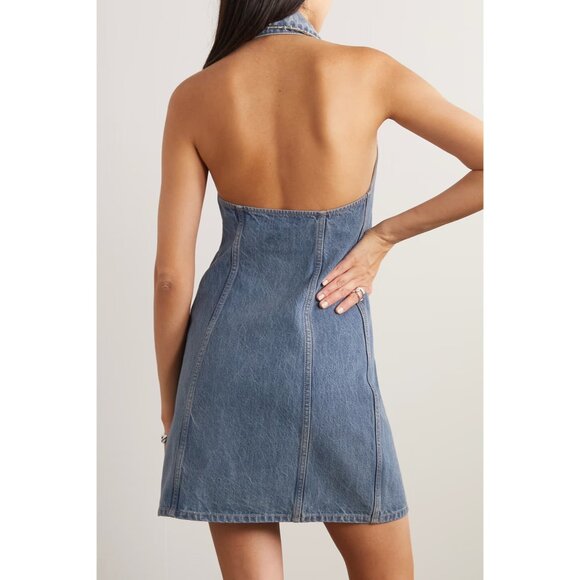NWOT GIVENCHY Halter Button-Front Denim Mini Dress size 42/ US 6 - Picture 3 of 14